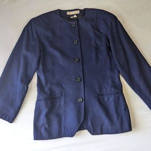 Perry Ellis Silk Blend Blazer Jacket Shoulder Pads Women's Size 8